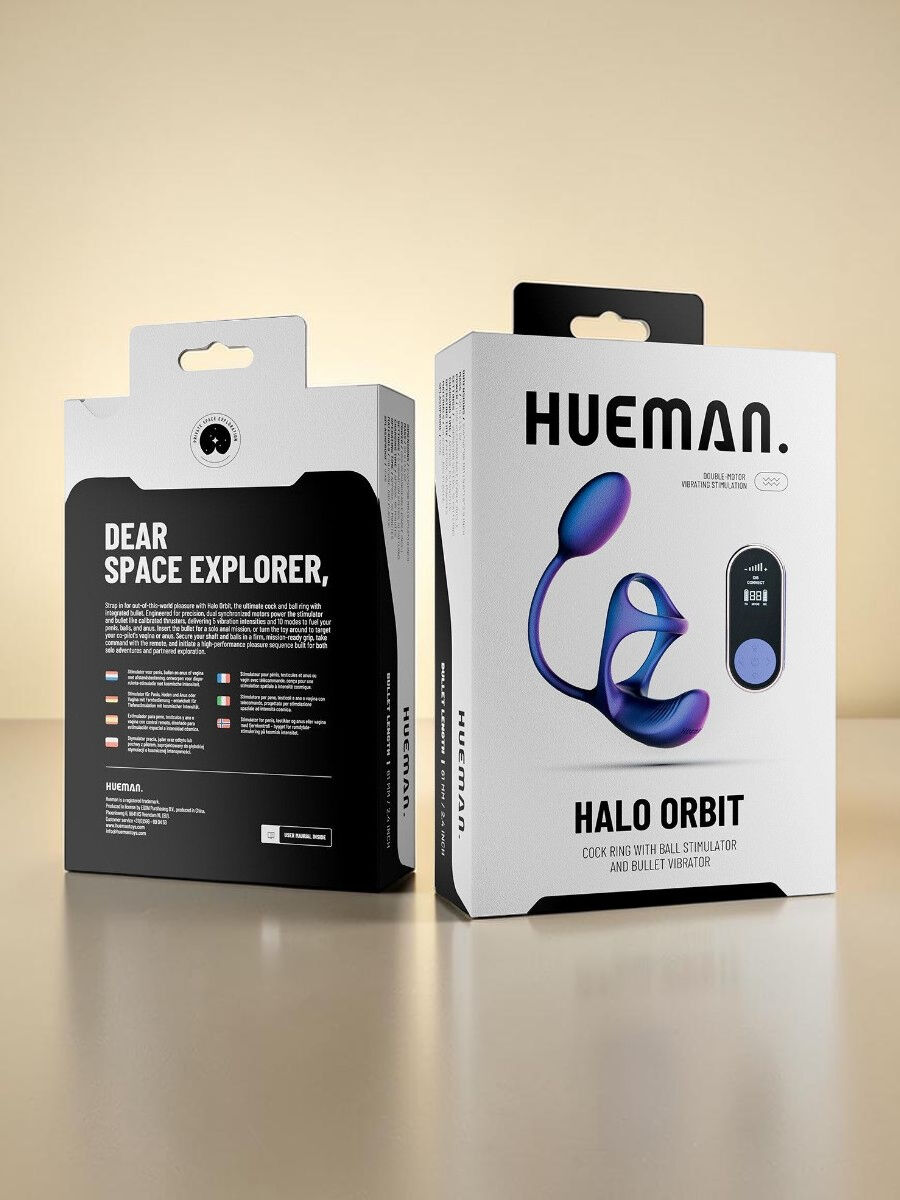 Hueman Anneau pénien vibrant avec double stimulation et télécommande