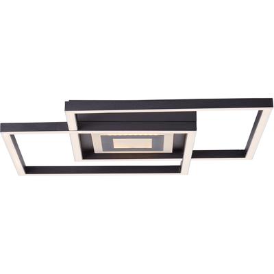 BRILLIANT LED Deckenleuchte "Metis", schwarz, 1, H: 6,5cm, 1 Stk., Leuchten, 40 x 30 cm, 3-Stufen dimmbar, 3600 lm, warmweiß, Metall, schwarz, LED Deckenleuchte