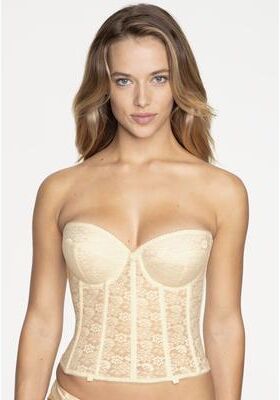 Plus Size Women's Annabel Strapless Lace Longline Bridal Bra Intimate Apparel by Dominique in Ivory (Size 38 A)