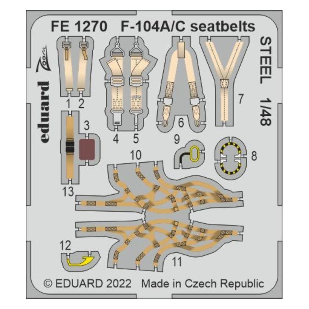 Eduard F-104A/C seatbelts STEEL 1/48 (FE1270)