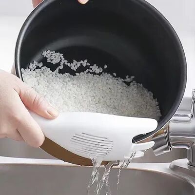 Smart Shopping Spot Rice Sieve Spoon Kitchen Drain Colander With Handles Multi purpose Strainer For Rice, Grains & More Easy Drainage Rice Sieve Spoon Kitchen Drain Colander With Handles Multi purpose Strainer For Rice, Grains & More Easy Drainage