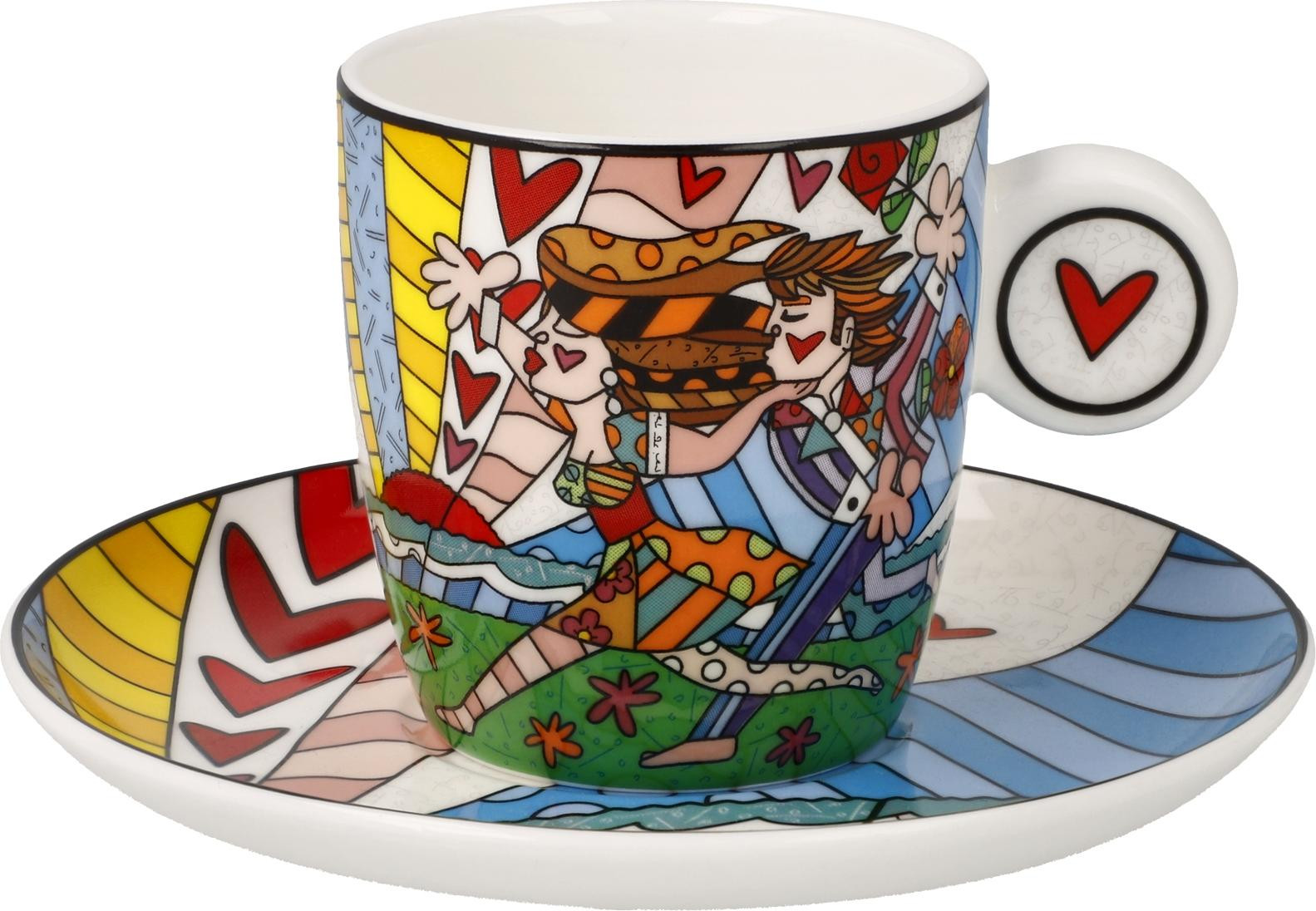 Goebel Espressokop Romero Britto Falling, fijn porselein, kleurrijk, 100 ml