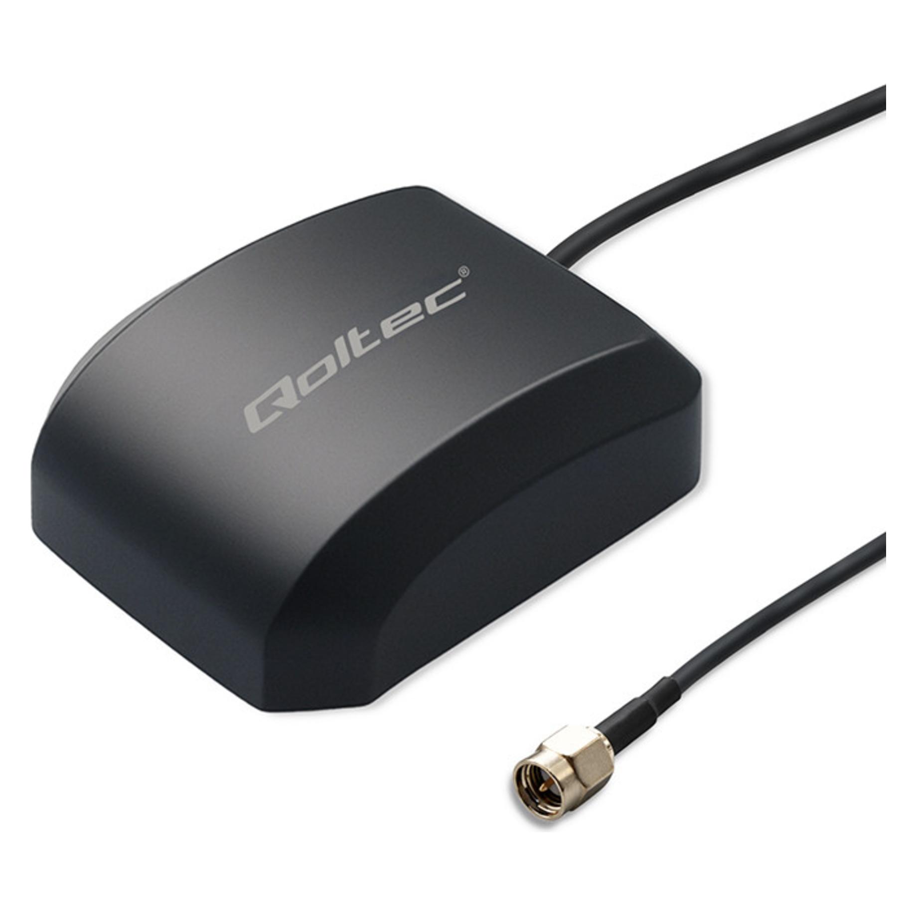 Qoltec Mobile GPS-Antenne mit Magnetfuss | Rundstrahl | 28 dBi | 50 W | SMA (Qoltec)