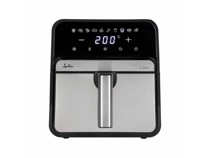 JATA JEFR1242 Luftfritteuse ohne Öl, 8 l, Air Fryer 2100 W, 10 automatische Programme, Intuitives Touch-Panel, bis zu 200 °C, Timer 60 Minuten. Frittieren, Backen, Braten, Dehydrieren
