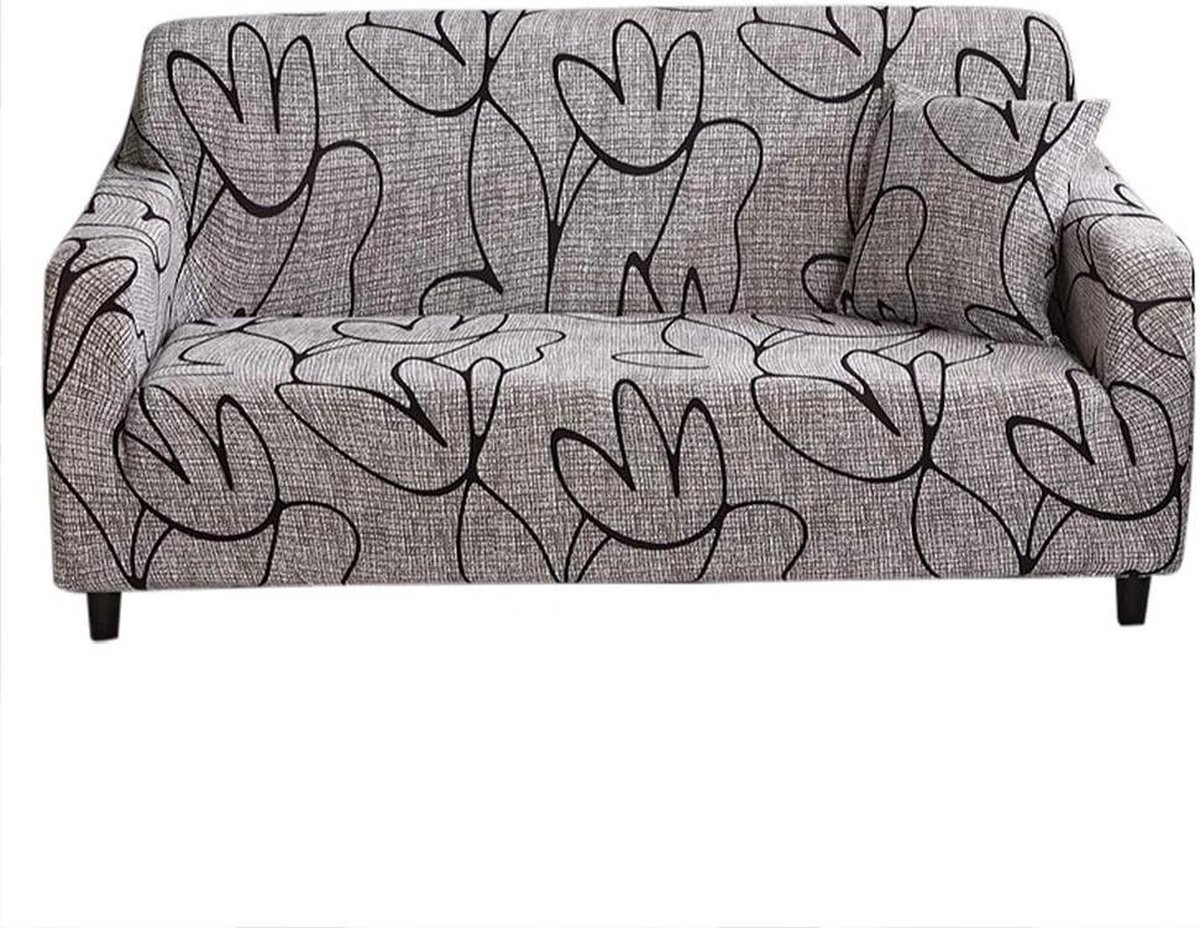 Antislip Elastische Sofa Cover Grijs - Verwijderbare Bank Protector voor Twee-, Drie- of Vierzitter - 145-185 cm