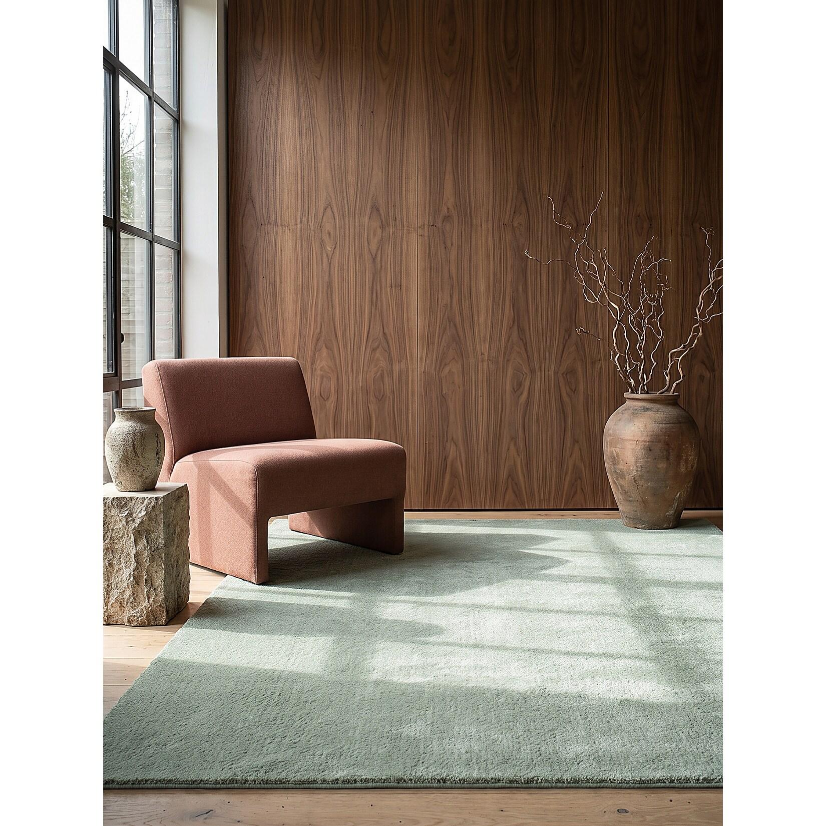 Teppich Hochflor Grün 200x280 cm - ALDAN Kadima Design