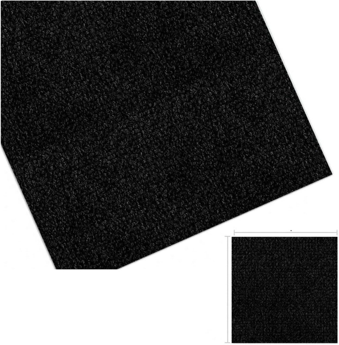 40 stuks Zelfklevende tapijttegels Zwart - Vloermatten 30 x 30 cm