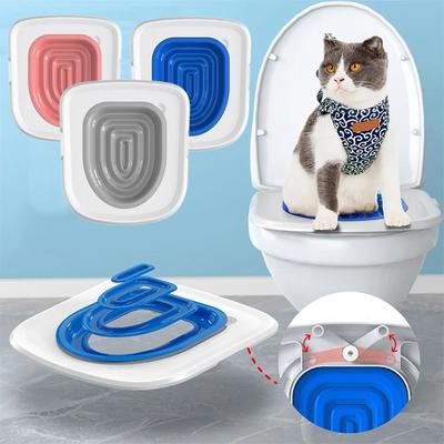 PetsAreLife Reusable Cat Toilet Training Kit Easy Self Cleaning System pink