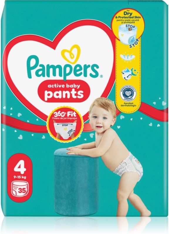 Pampers Active Baby Pants Size 4 culottes de protection jetables 9-15 kg 35 pcs
