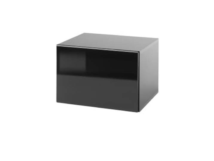 LIVOJO M14 Wohnzimmer Stauraumschrank Schrank niedrig 45 x 31 x 38 cm Schwarz Hochglanz