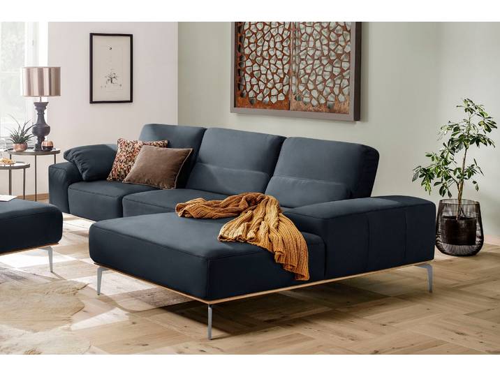 Ecksofa, Blau Z73, 319x178 cm, Longlife Xtra-Leder, Mit Sitztiefenverstellung, Modern, W.SCHILLIG