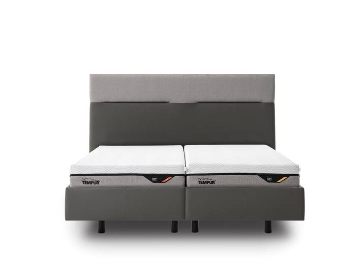 Tempur Boxspringbett Flat starr Grau 180 x 200 cm