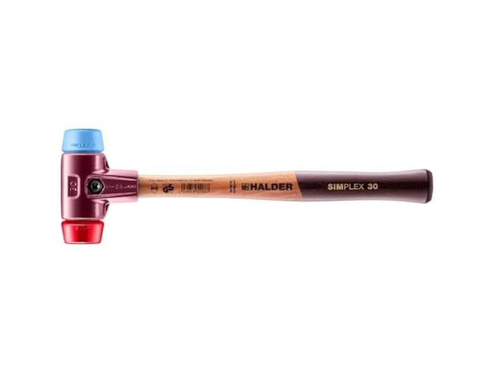 Maillet SIMPLEX\, TPE souple/plastique; avec boîtier en fonte malléable et manche en bois D=30 mm 3016.030