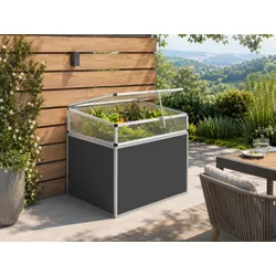KGT Frühbeet Aufsatz für Aluminium Hochbeet 130 Profile pressblank (B1,21 x T0,91 x H0,77 m - 700 l)