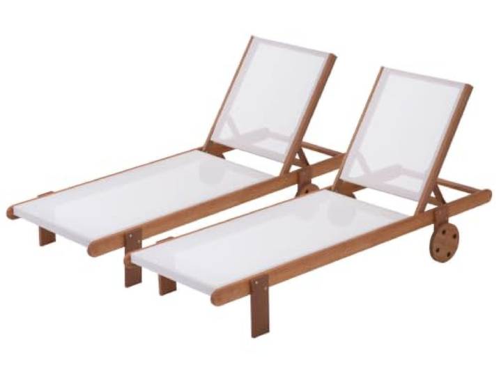 Habitat et Jardin Sonnenliege aus Tropenholz 2er-Set Saigon - Maple - Ecru