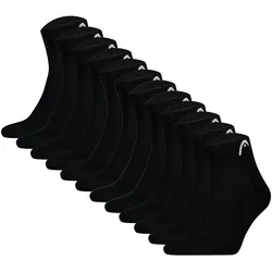 HEAD Unisex Quarter Socken, 12er Pack - All Sports Training Quarter 12P, Logo, einfarbig Schwarz / 43-46