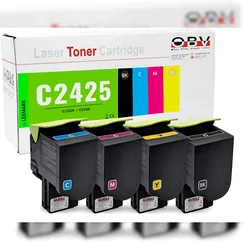 OBV Toner 4er Set kompatibel zu Lexmark C2425dw - Ersetzt C232HK0/HC0/HM0/HY0 - BK 3.000 / CMY je 2.300 Seiten