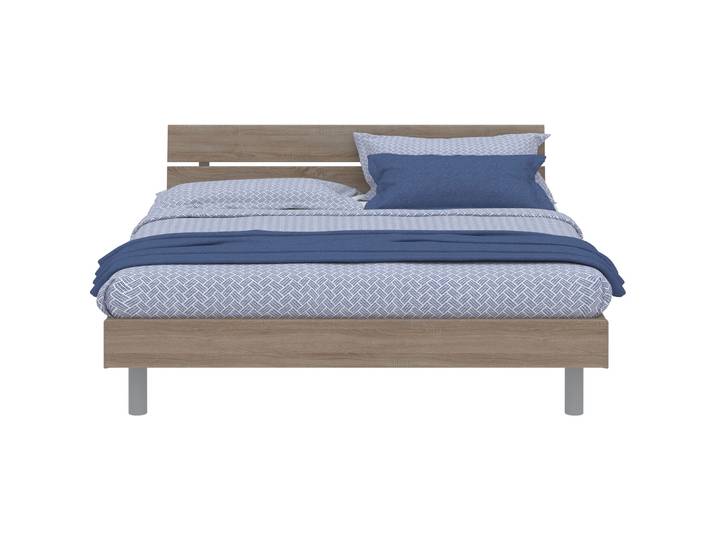 Modular Bett Livorno Natur, Grau MDF, Kunststoff 160 x 200 cm - Bett
