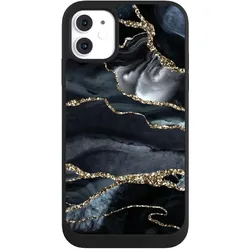 Nivocase Handyhülle für Apple iPhone 11 Hülle NIVOpure Case Schwarz Glitzer Look Marmor Trends (Apple iPhone 11), Smartphone Hülle, Schwarz