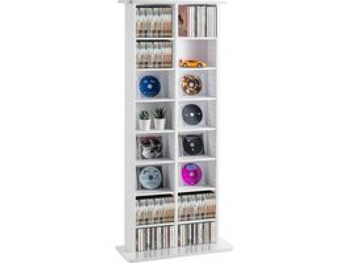 VEVOR Meuble de Rangement Multimédia 8 Couches, Étagère pour DVD Capacité 464 CD, Armoire à DVD 16 Compartiments, Stockage la Musique, les Films, les Jeux Vidéo ou les Collections de Souvenirs, Blanc