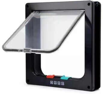 Uplift Treasures Weatherproof 4 Way Locking Cat Door black l