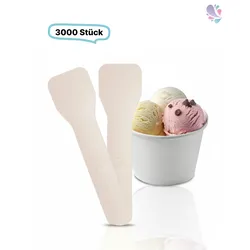 Eislöffel, Eisspaten Papier, Flach, 3.000 Stück, 95mm, stabil, Einweg, to go
