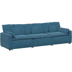 vidaXL Modulares Sofa mit Kissen Blau