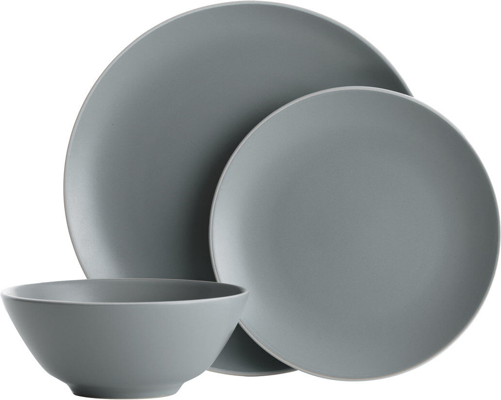 Mason Cash Classic Collection 12 Piece Dinnerware Set, Service for 4 Grey 12