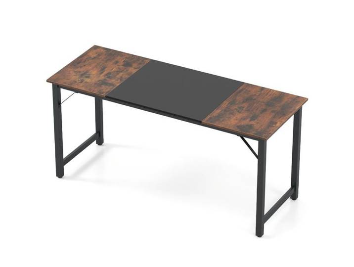 Bureau d'ordinateur 160 x 60 cm grand espace de travail élégant et durable style industriel
