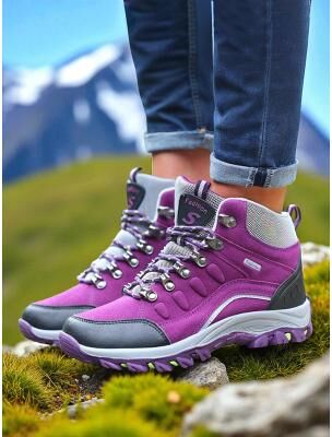 LightInthebox Women's Waterproof Hiking Boots – Durable Anti-Slip Outdoor Trekking Shoes for Camping, Climbing and Long-Distance Walking