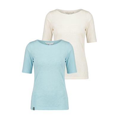 Rundhalsshirt ALIFE & KICKIN, Damen, Gr. M, blau (ice, weiß), 100% Baumwolle (Bio), Rundhals, Shirts Rundhalsshirt, leichtes Sommer-Top aus Bio-Baumwolle mit Halbarm