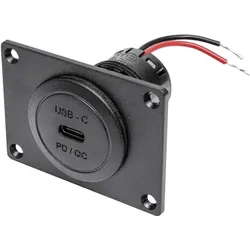 ProCar, Fahrzeug Werkzeug, Power USB-C Einbausteckd. PD/QC 60 W + Montagepl. ohne LED 12 V, 24 V