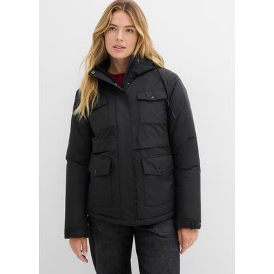 Funktionsjacke BONPRIX, Damen, Gr. 38, schwarz, Obermaterial: 100% Polyester. Futter: 100% Polyester. Wattierung: 100% Polyester, figurumspielend, Jacken Funktionsjacke, figurumspielende Passform, sportlicher Stil