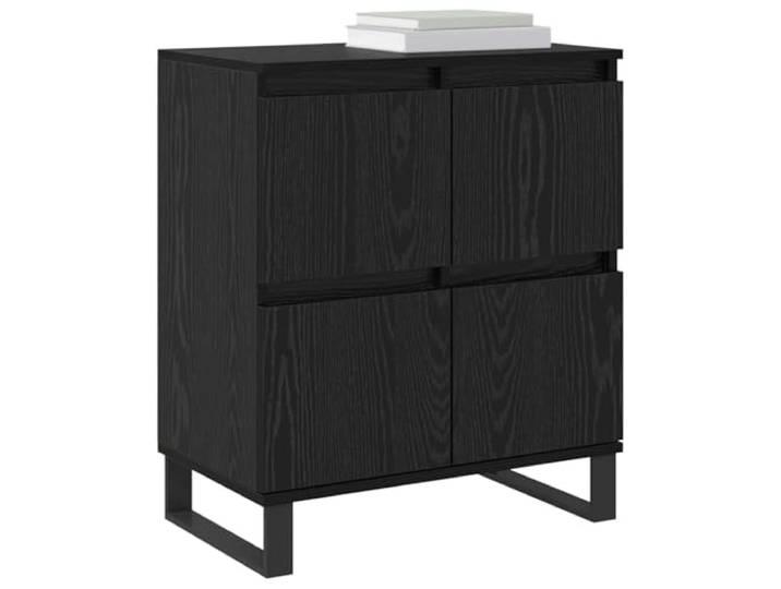 KTHLBRH Sideboard 2 Stück Eiche schwarz 60 x 35 x 70 cm Minimalistisches Design, klare Linien, für Wohnzimmer oder Esszimmer, modernes Möbelstück