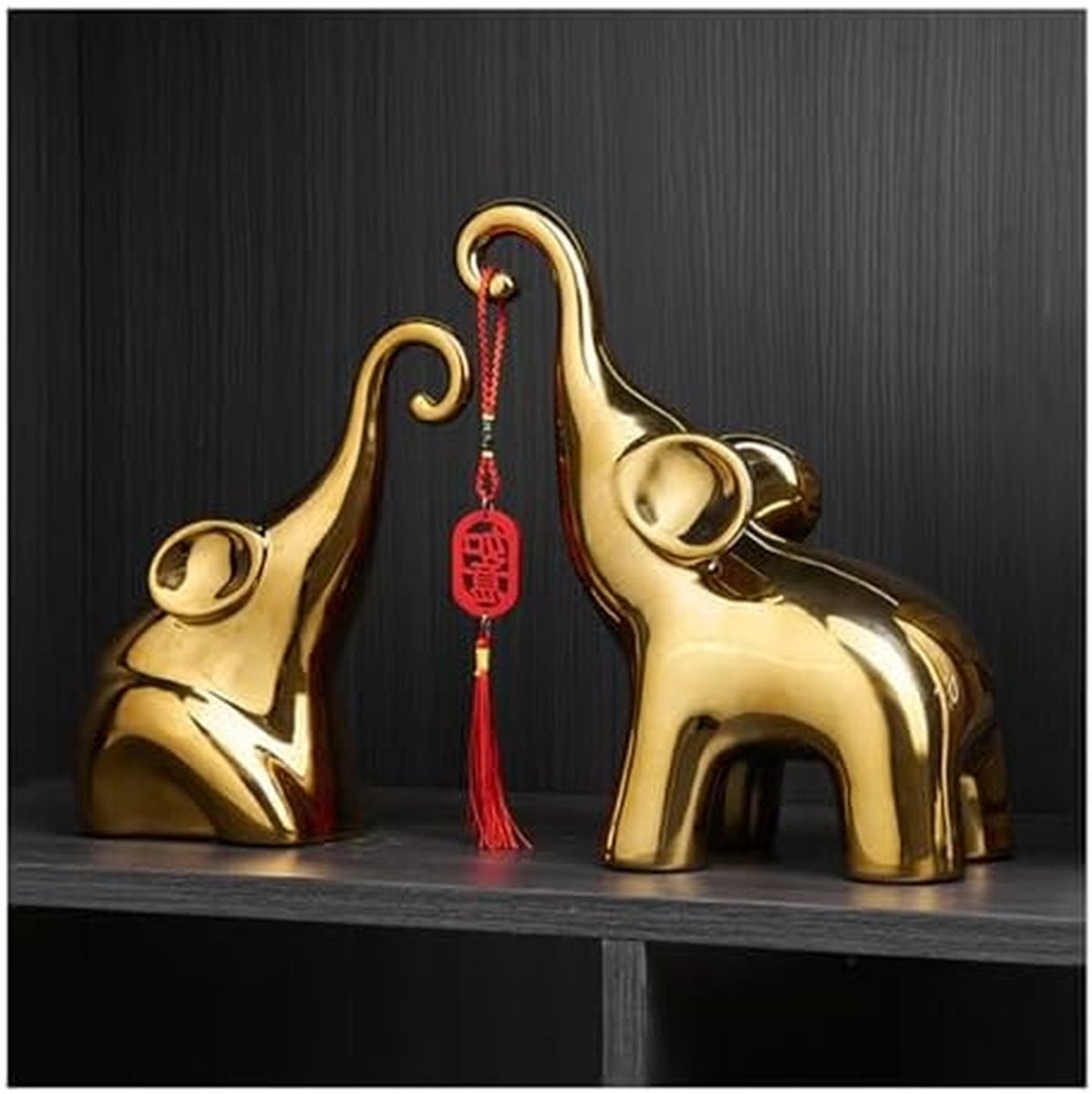 Gouden keramische olifant sculptuur voor decoratie van je tafelblad
