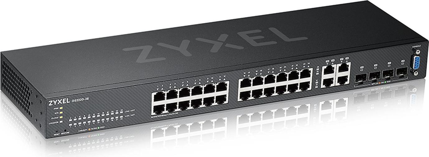 Zyxel GS2220-28-EU0101F, Managed, L2, Gigabit Ethernet (10/100/1000), Rack-Einbau