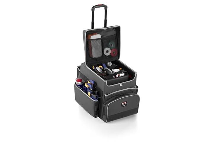 Rubbermaid Commercial Products Executive Quick Cart Servicewagen zur Reinigung mit Rollen Dunkelgrau, S