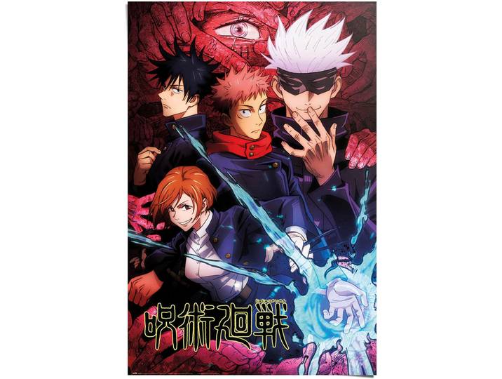 Poster REINDERS Jujutsu Kaisen , bunt (farbe bild(er): bunt), B:61cm H:91,5cm T:0,1cm, Papier, Bilder, Poster