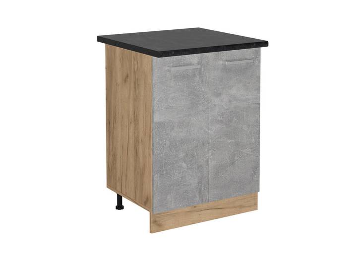 Vicco Küchenunterschrank R-Line Beton 60 cm, AP Anthrazit, Grau, Eichefarben, Holzwerkstoff, 1 Fächer, Rechteckig, 60x81.6x60 cm, Küchen, Küchenmöbel, Küchenschränke, Küchenunterschrank