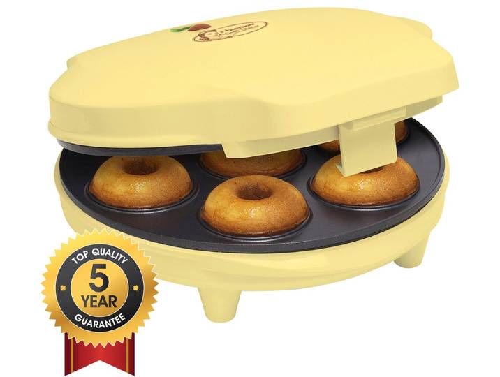 Bestron Donutmaker - ADM218SD - Mini donutmaker - 700W - 7 donuts - Geel