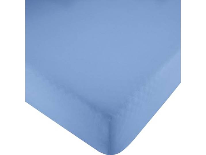 Erwin Müller Spannbettlaken, Spannbetttuch Renforcé Würzburg, Uni blau Größe 180x200 cm - strapazierfähig, formbeständig, mit Rundumgummi