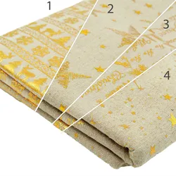 Weihnachtliche Tischdecke mit Muster 140 x 180 cm GOLD BEIGE Läufer Weihnachten