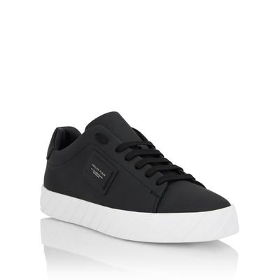 Sneaker PHILIPP PLEIN "Placca", Herren, Gr. 46, Normalschaft, schwarz-weiß (02, schwarz), Schuhe Sneaker