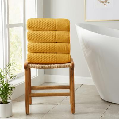 Linery & Co. Cotton Diamond Waffle Texture Bath Towels