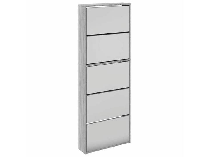 NOUVEAU Range-chaussures - (1 PC) Armoire à chaussures miroir 5 niveaux - Sonoma gris - 63x17x169 5cm - Anti l'humidité  45468