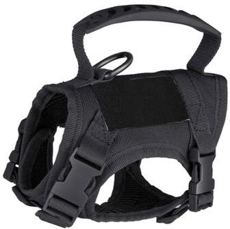 Inspired Living Khaki Tactical Escape Proof Cat Walking Vest & Adjustable Leash Set black