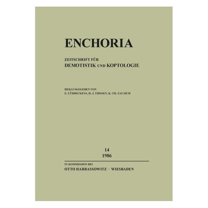 Harrassowitz Enchoria / Enchoria 14 (1986) (Softcover, Erich Lüddeckens, Heinz-Josef Thissen, Karl-Theodor Zauzich) (55503906)
