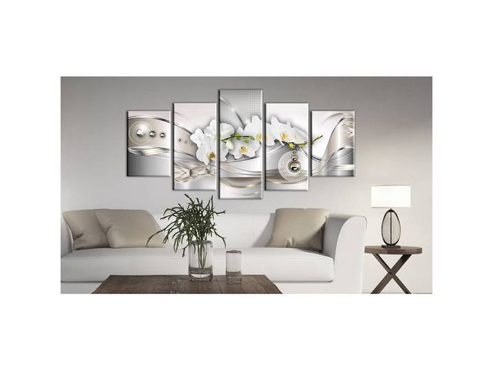 Tableau déco Dance of Orchids Lin Blanc 200 x 100cm