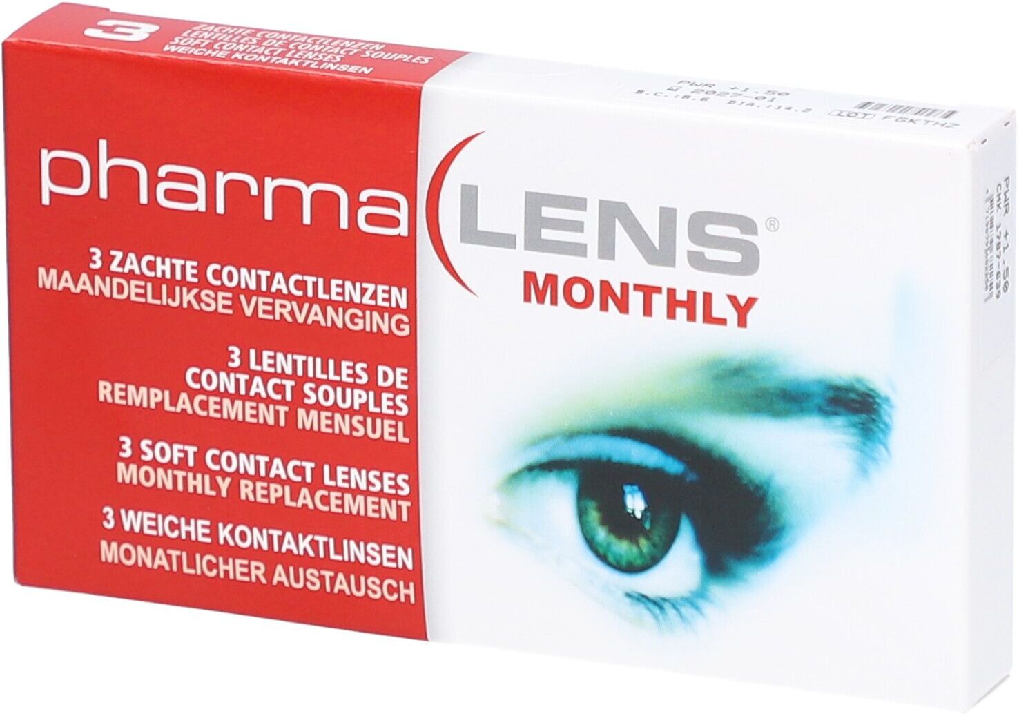 PharmaLens Maandlenzen (Dioptrie +1.50) 3 St Kontaktlinsen