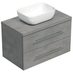 SAT Cube Way Badezimmerschrank ohne Waschbecken 80x53x46 cm Beton matt CUBE46803BE45